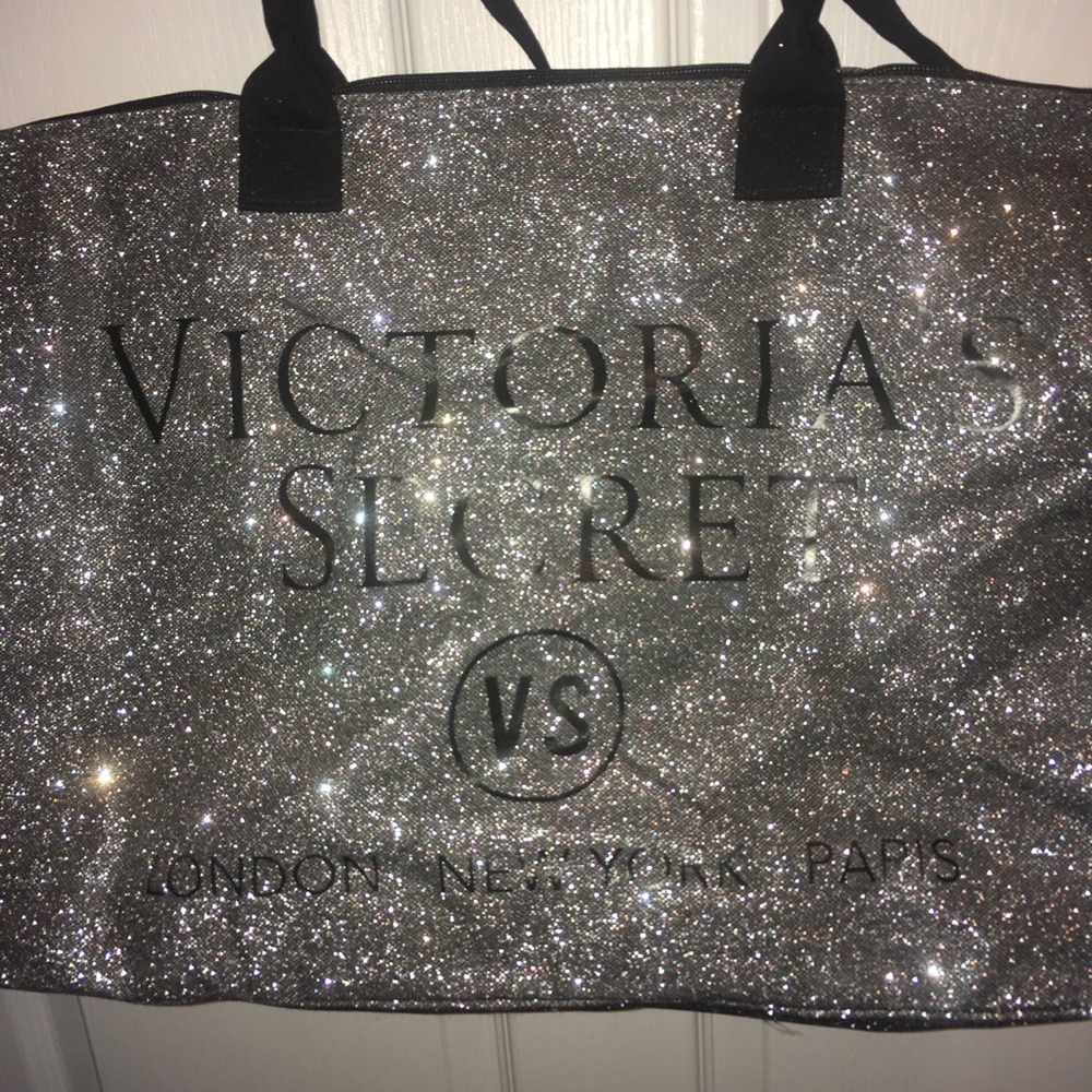 Silver Victoria’s Secret Large Overnight Bag
